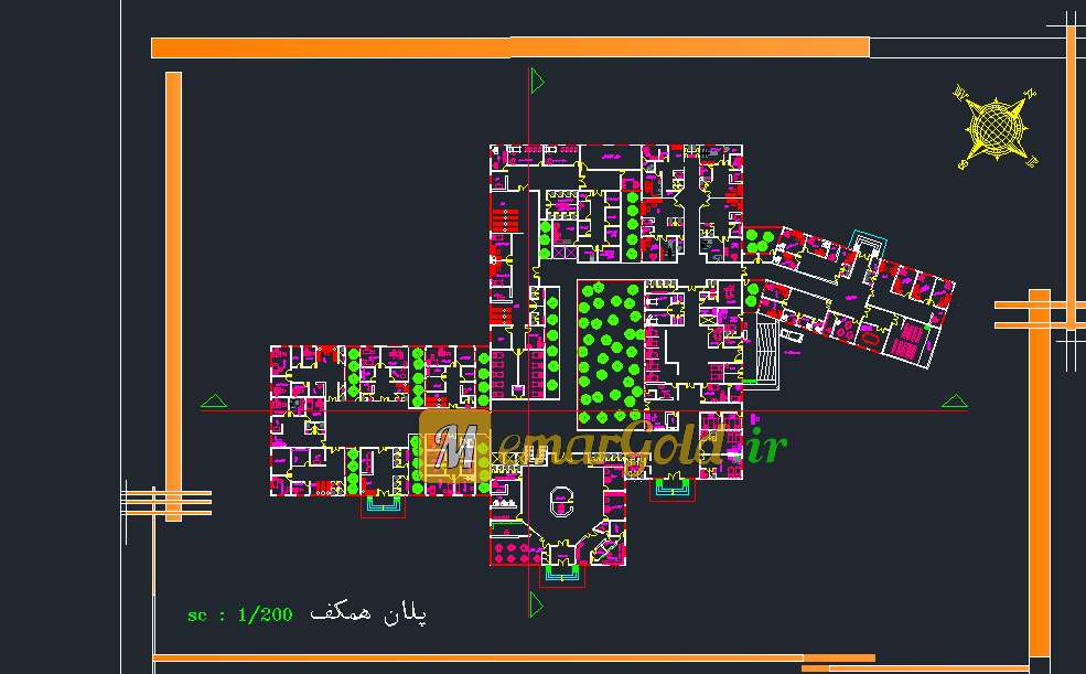 پلان بیمارستان عمومی سه طبقه پلان بیمارستان عمومی سه طبقه