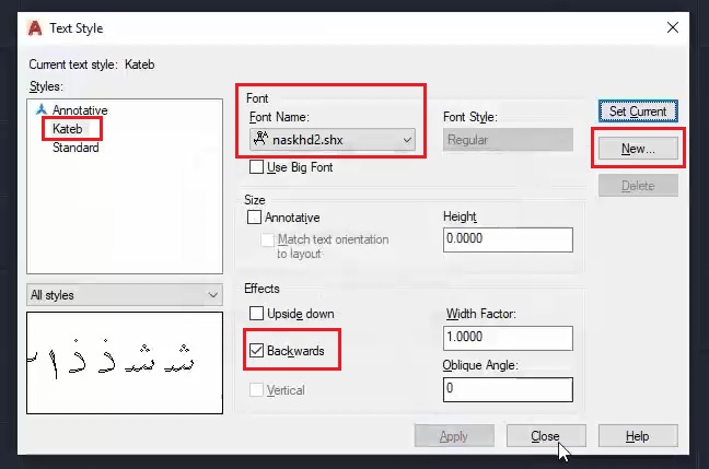 فارسی نویسی با فونت کاتب در اتوکد فارسی نویسی با فونت کاتب در اتوکد