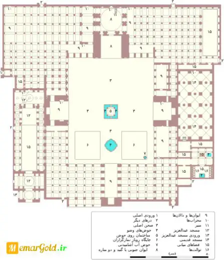 پلان مسجد جامع اصفهان