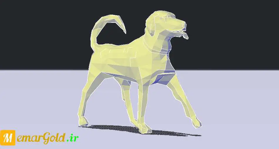 مدل سه بعدی سگ در اتوکد