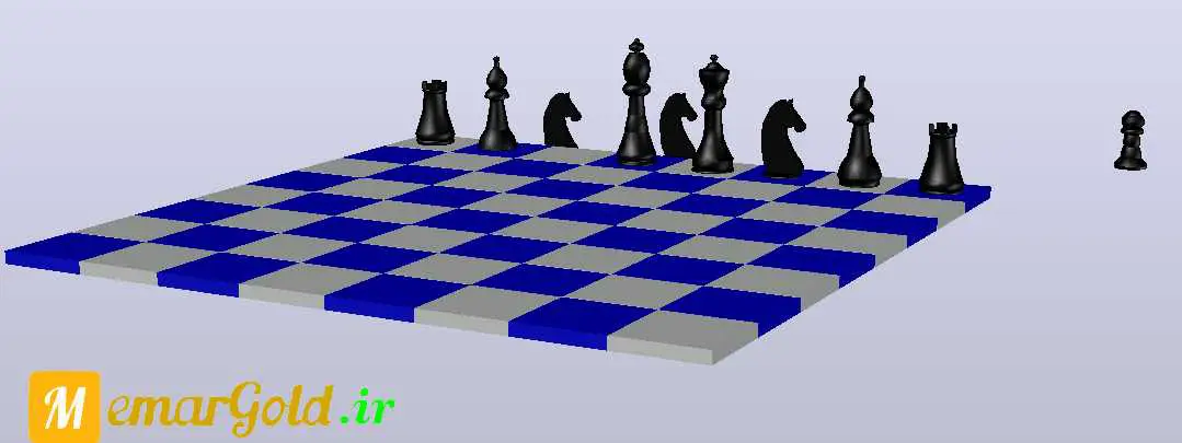 مدل سه بعدی مهره شطرنج اتوکد