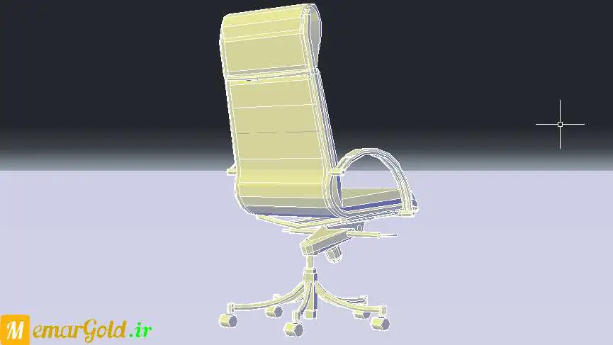 مبلمان سه بعدی صندلی اداری چرخدار در اتوکد
