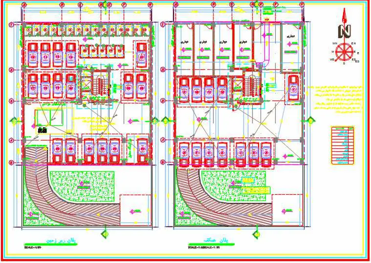 نقشه مسکونی 7 طبقه نظام مهندسی