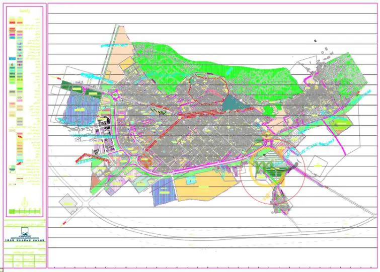 نقشه اتوکد طرح جامع شهر نایین 